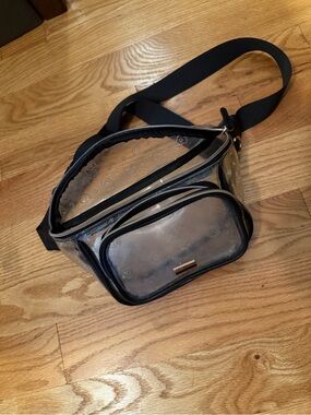 Clear PVC Black Trim Belt Bag